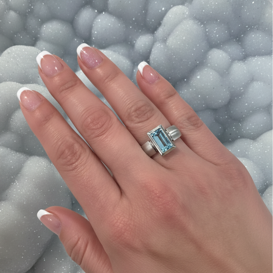 Blue Topaz Baguette Ring