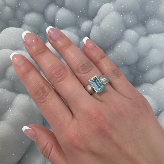 Blue Topaz Baguette Ring