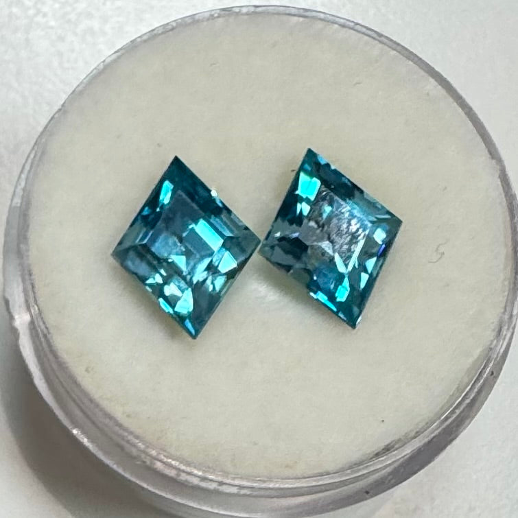 Blue Zircon Kite Pair 5.09ctw