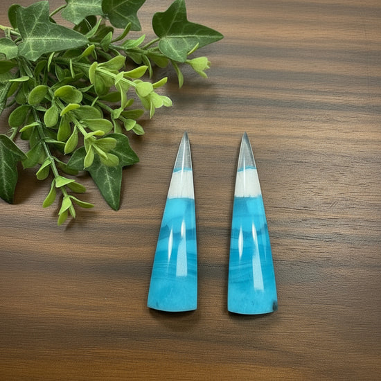 Spear Shape Pair Opalized Petrified Wood