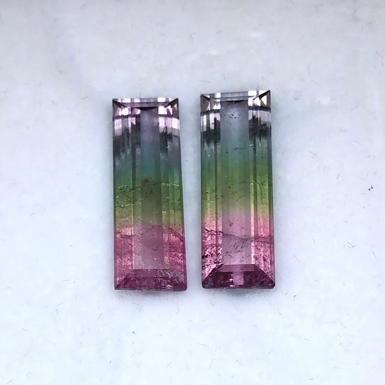 Quad Color Tourmaline Pair, 18.47 Ctw