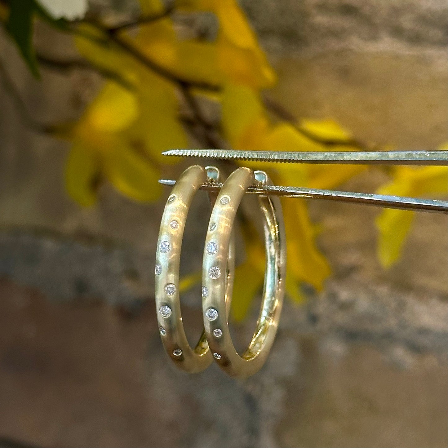 Scattered Diamond Hoop Huggie