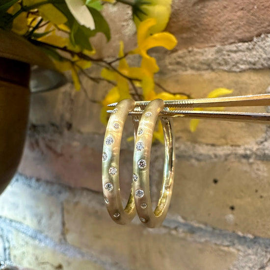 Scattered Diamond Hoop Huggie