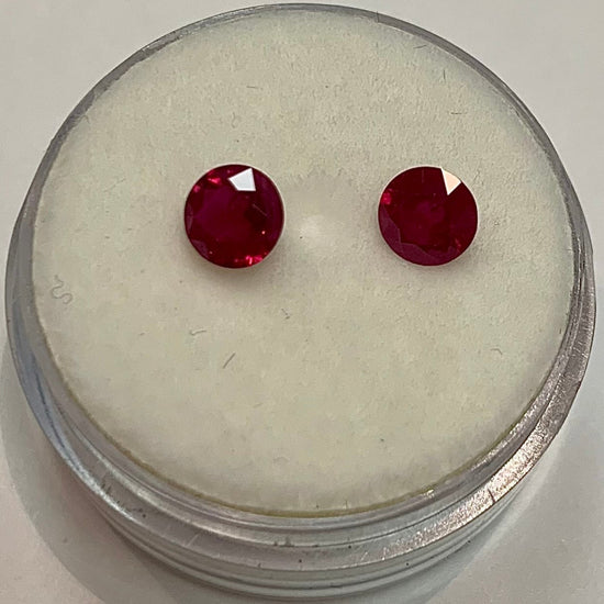 Round Ruby Pair