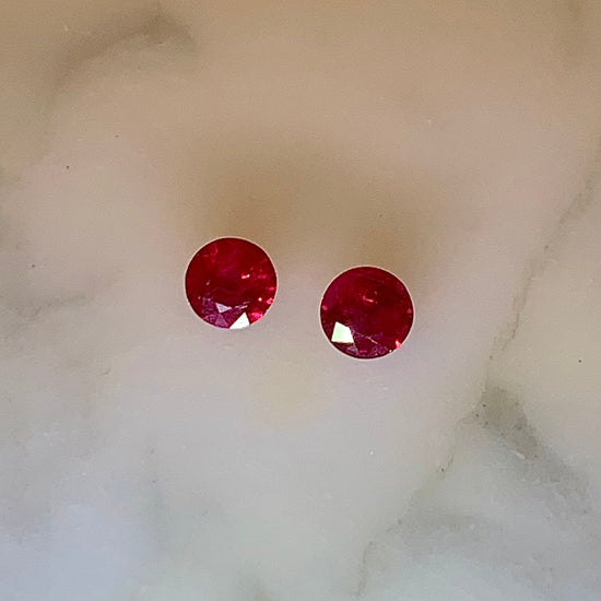 Round Ruby Pair