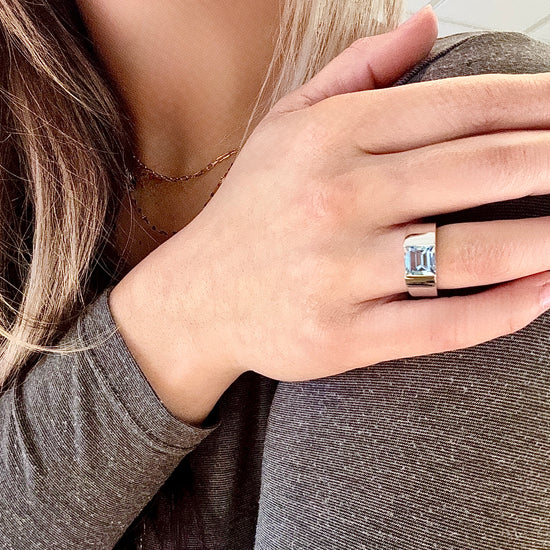 Blue Topaz Baguette ring