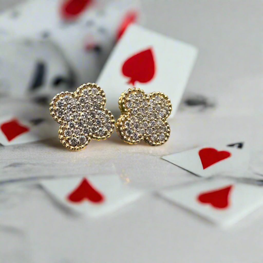 Diamond Quatrefoil Studs