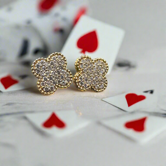 Diamond Quatrefoil Studs