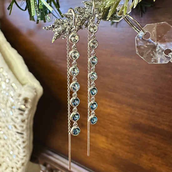 Blue Topaz Bezel Earring