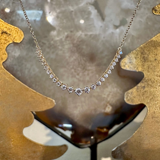 Graduated Curve Diamond Necklace
