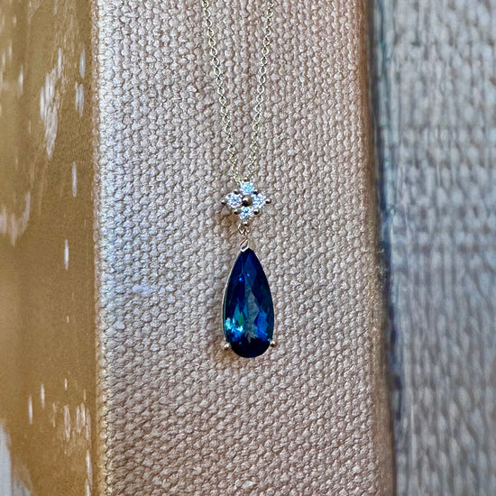 London Blue Drop Necklace