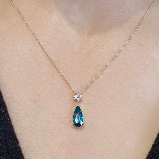London Blue Drop Necklace