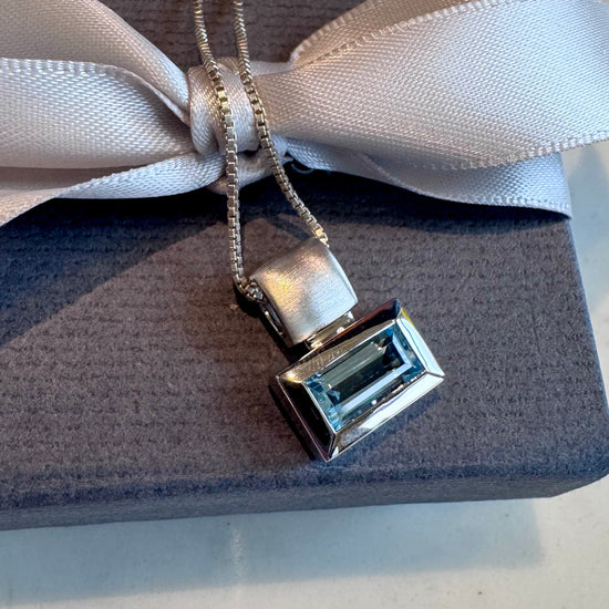 Blue Topaz Baguette Pendant