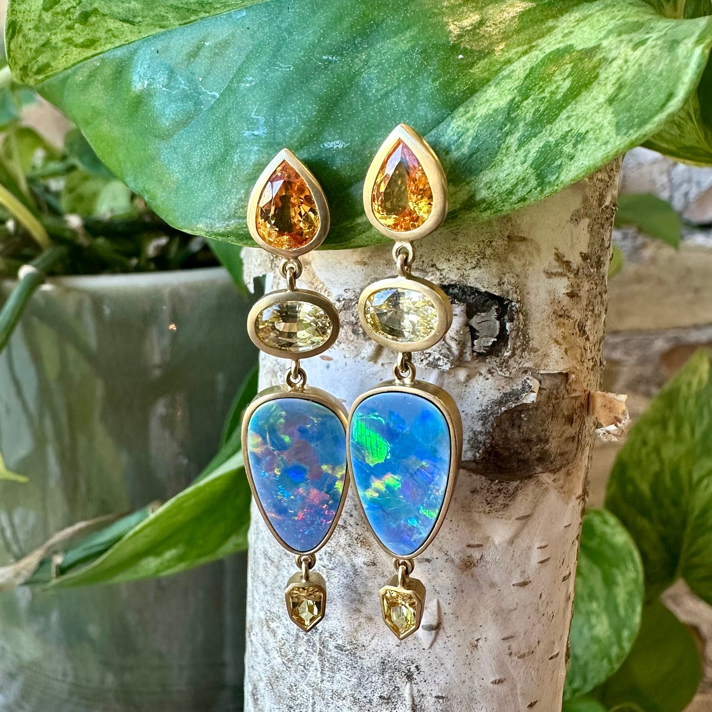 Opal and Spessartite Dangles