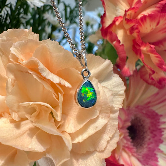 Petite Teardrop Opal Pendant