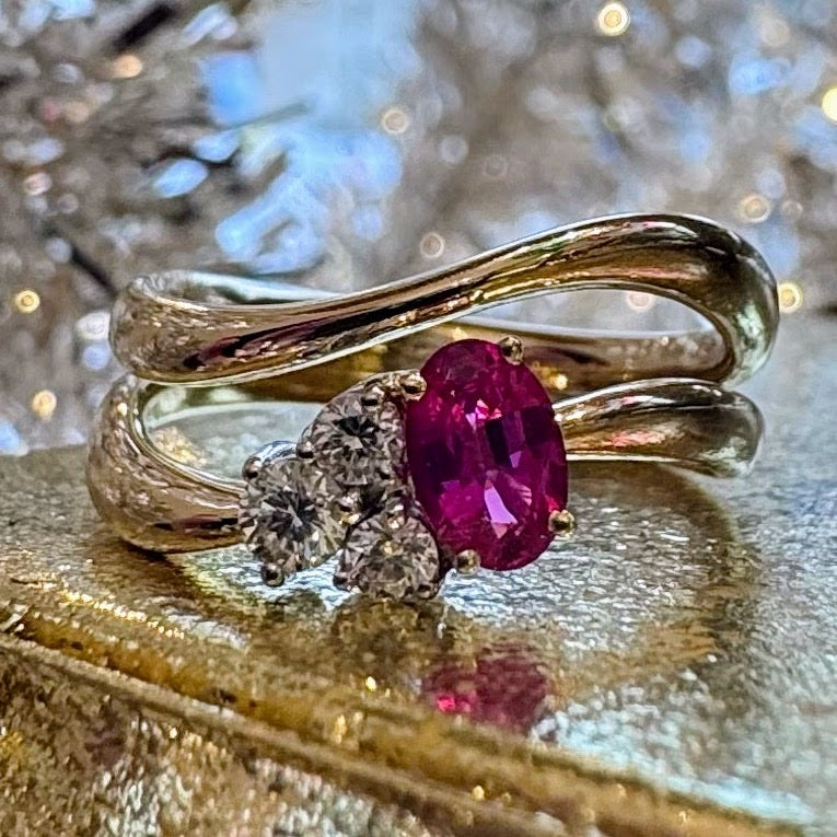 "Jessie" Ruby Wave Ring