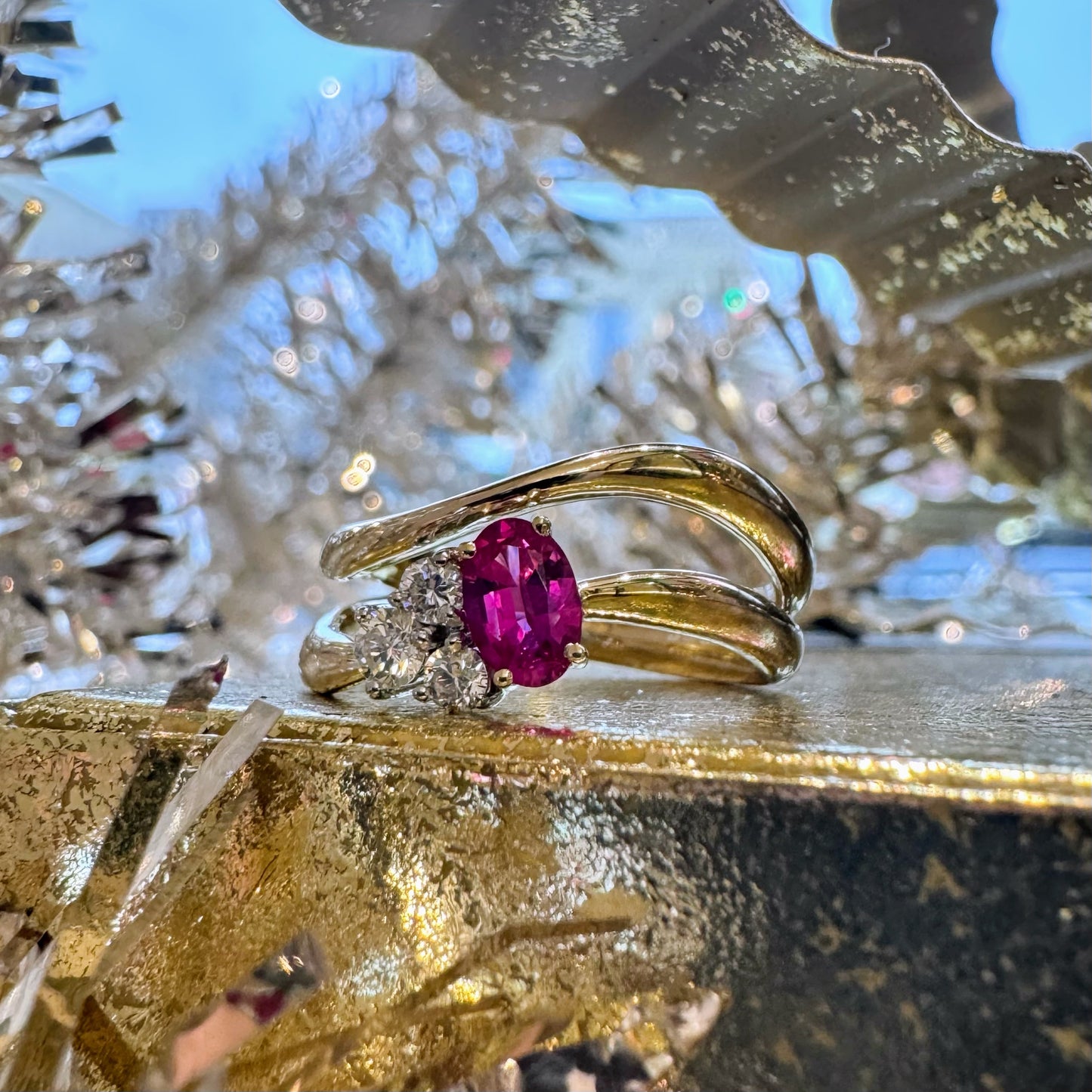 "Jessie" Ruby Wave Ring