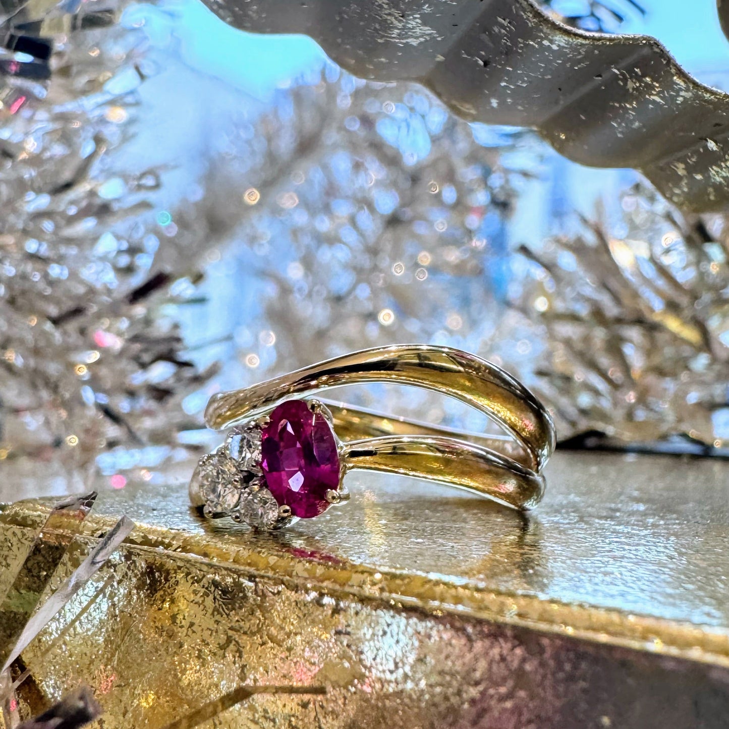 "Jessie" Ruby Wave Ring