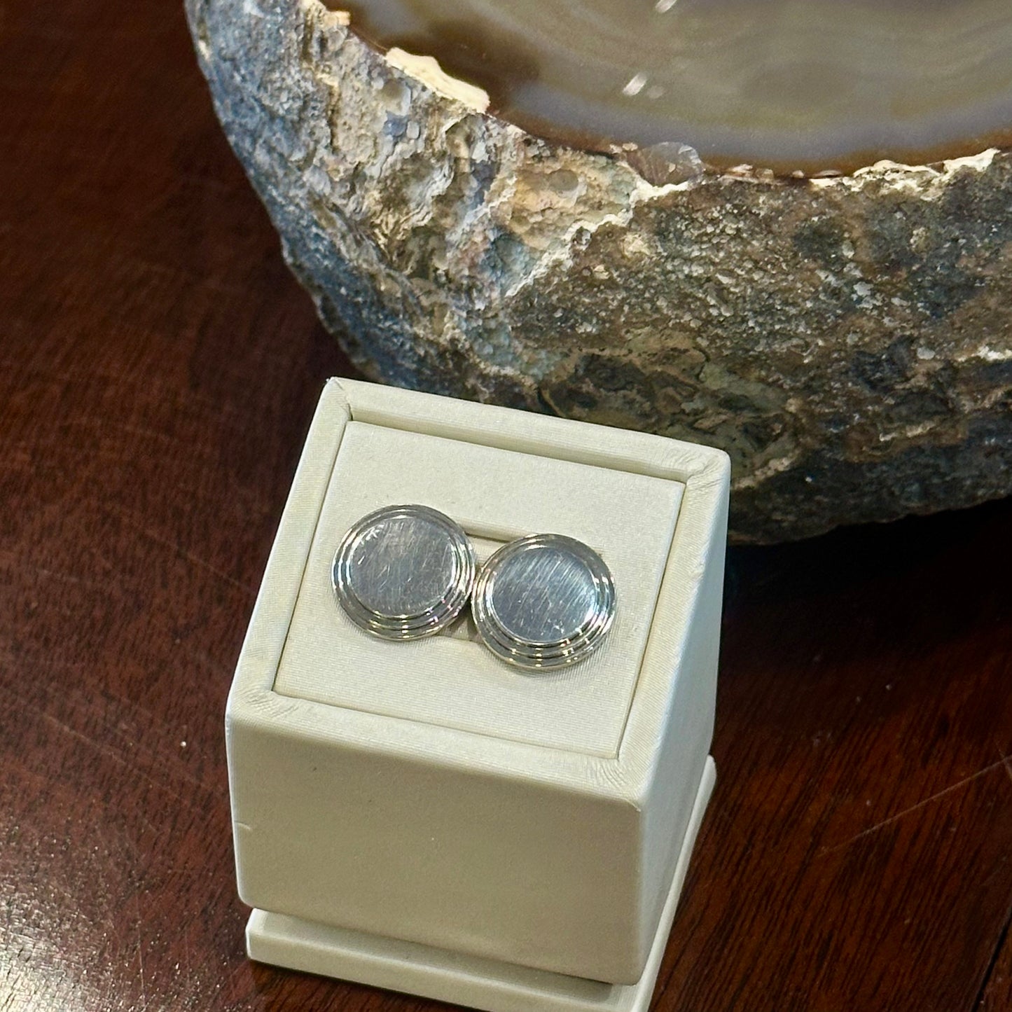 Circle Step Edge Cuff Links