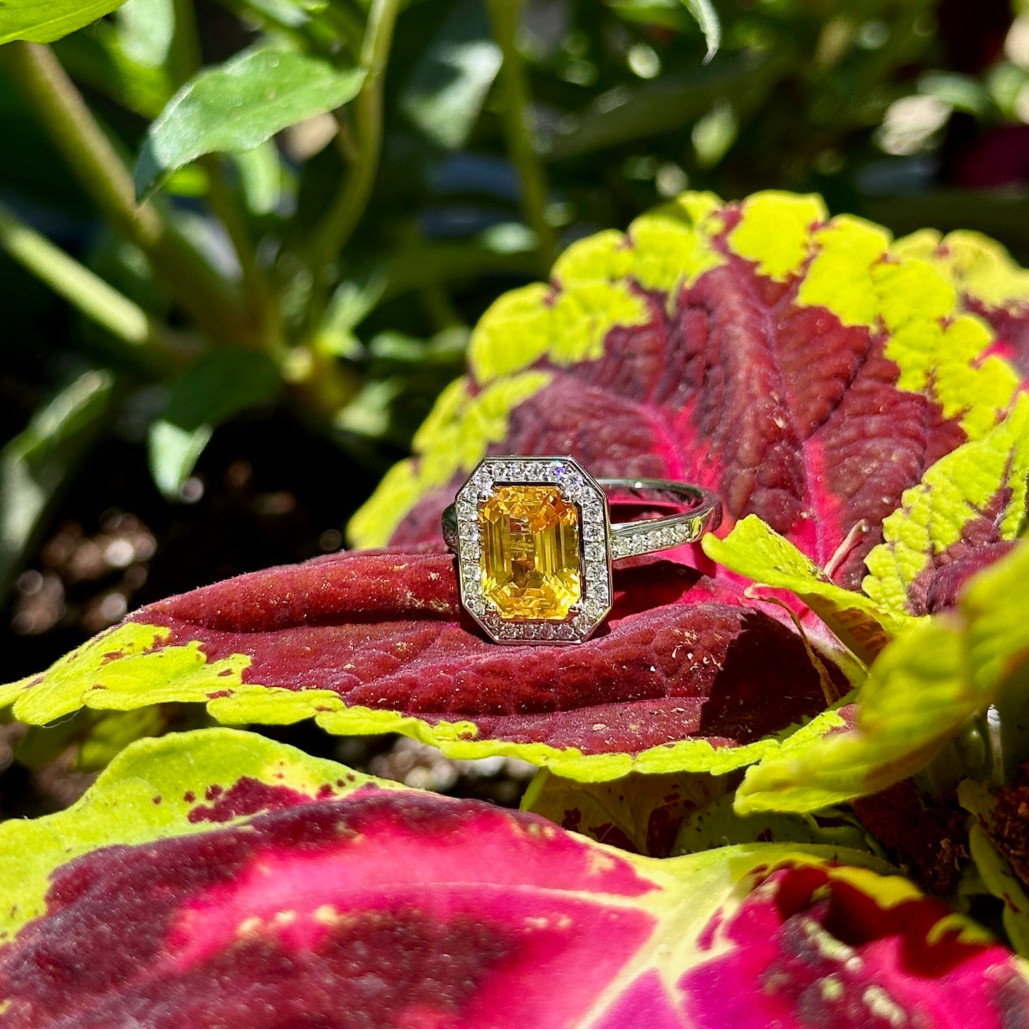 Yellow Sapphire Diamond Ring
