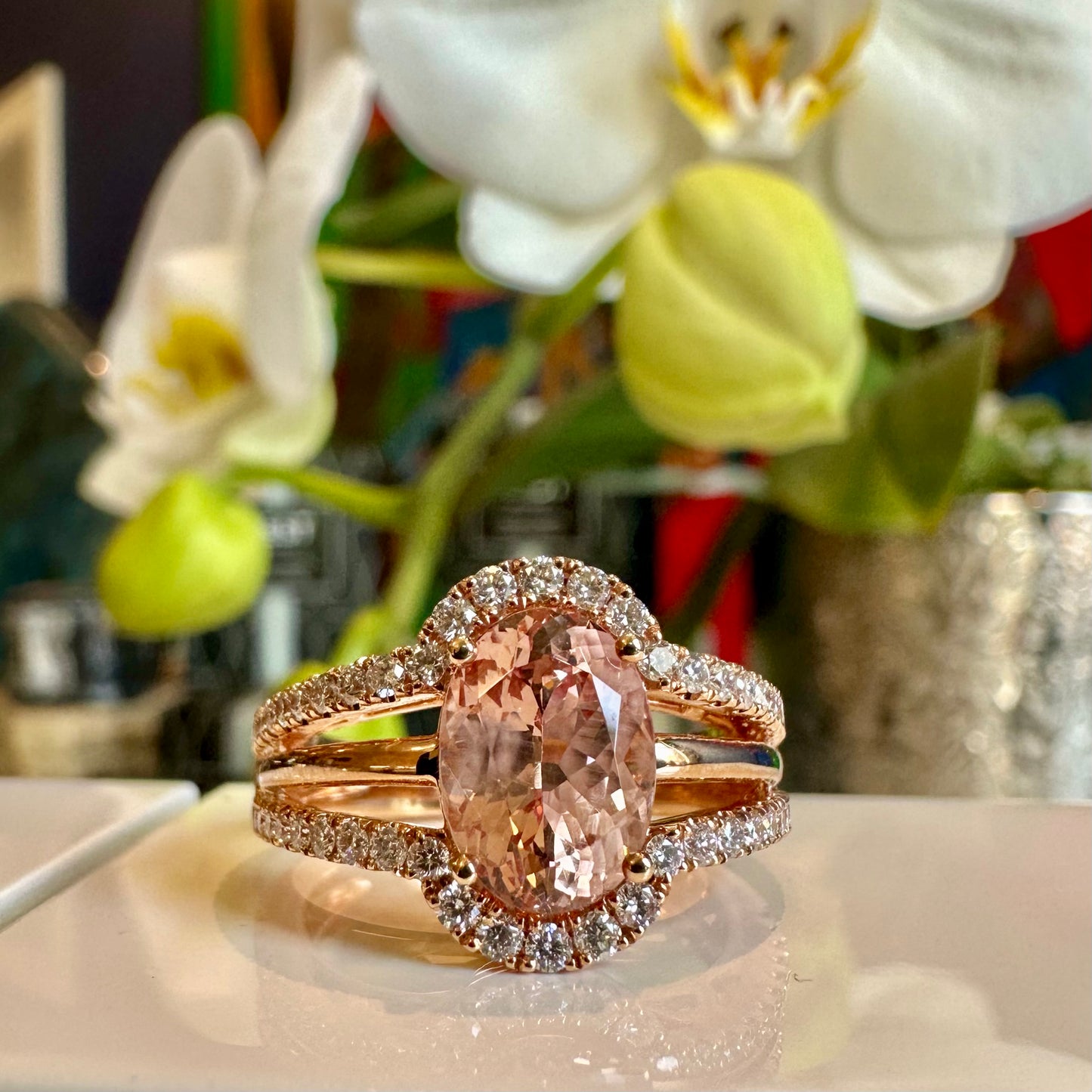 Peach Garnet Ring
