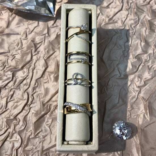 Geometric Two-Toned Diamond Ring