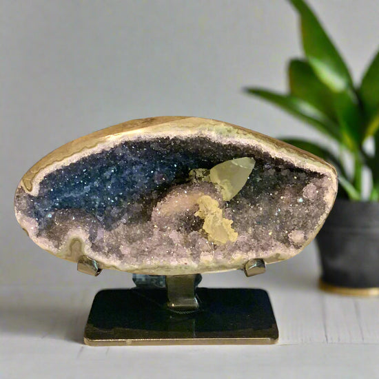 Lavender Druzy Quartz  & Calcite Point