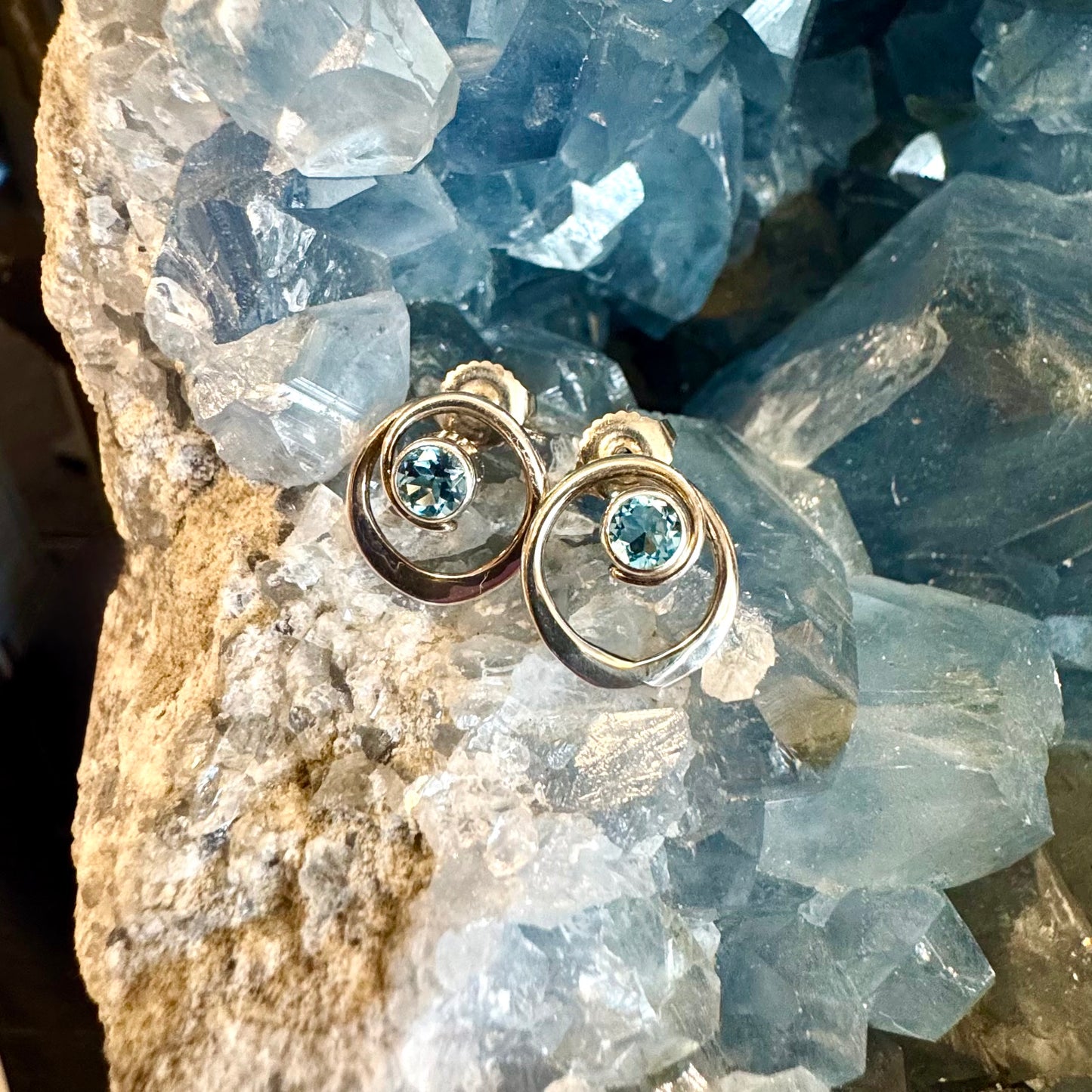 EL Designs "Posy" Blue Topaz Earrings