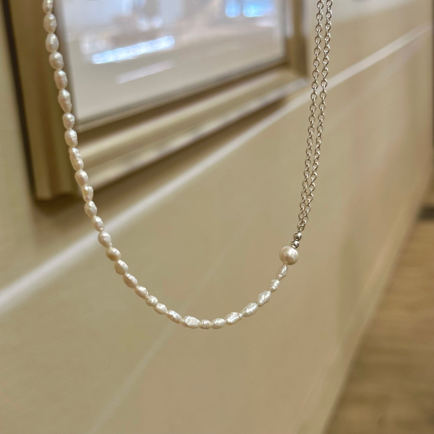 Double Chain Pearl Necklace