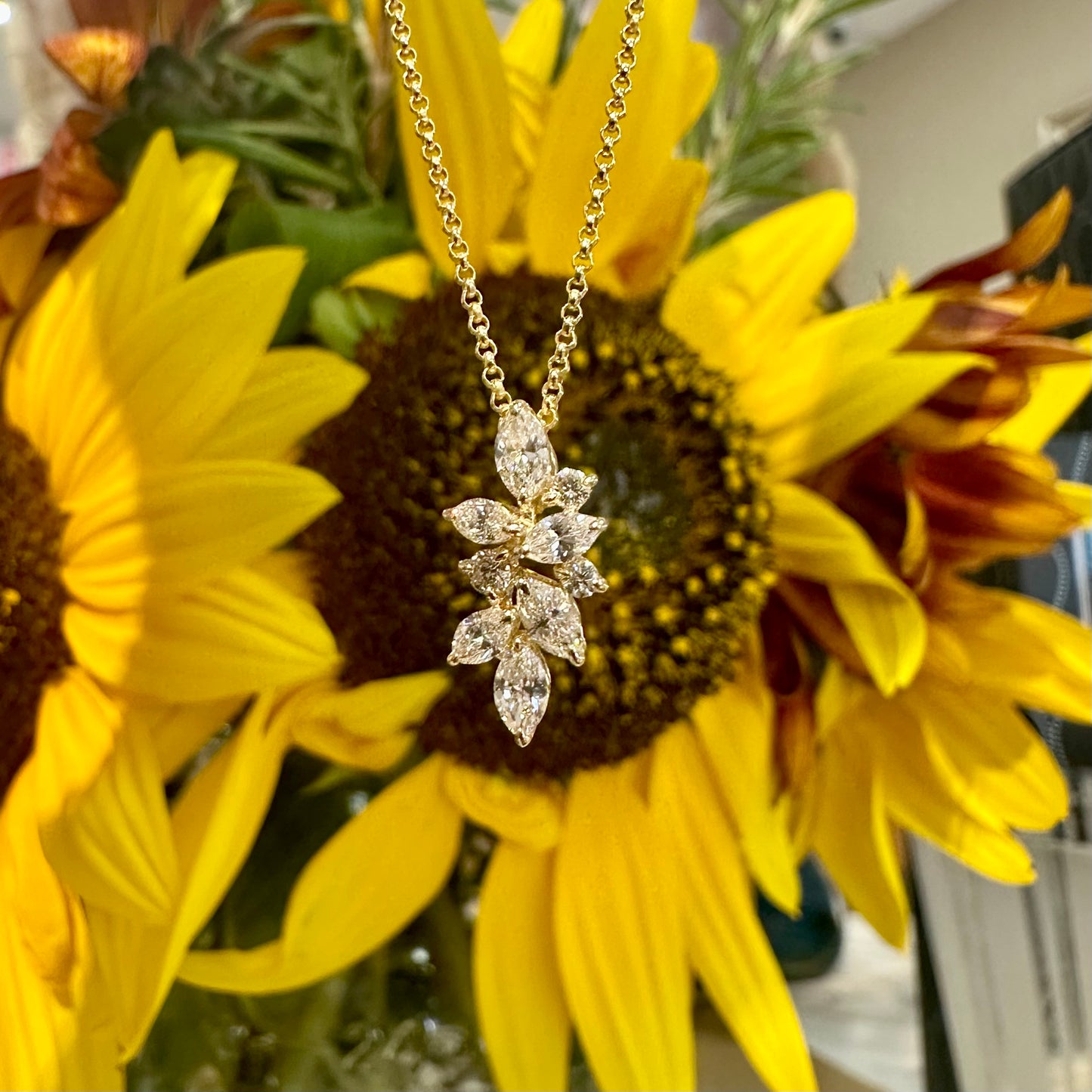 Diamond Cluster Necklace