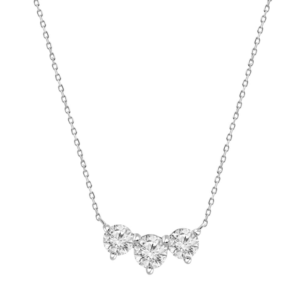 Three Stone Diamond Necklace