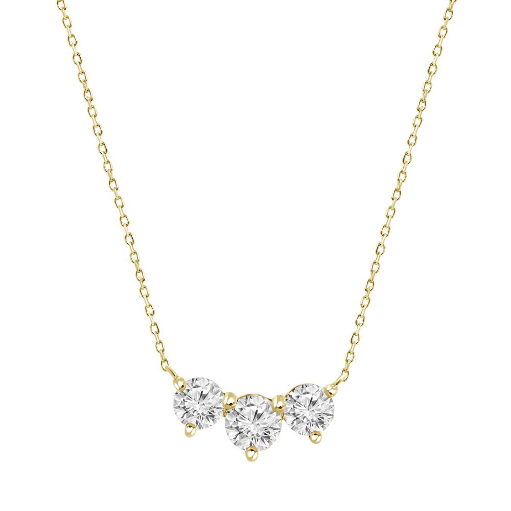 Three Stone Diamond Necklace