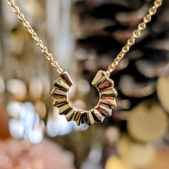 Faceted Semicircle Necklace