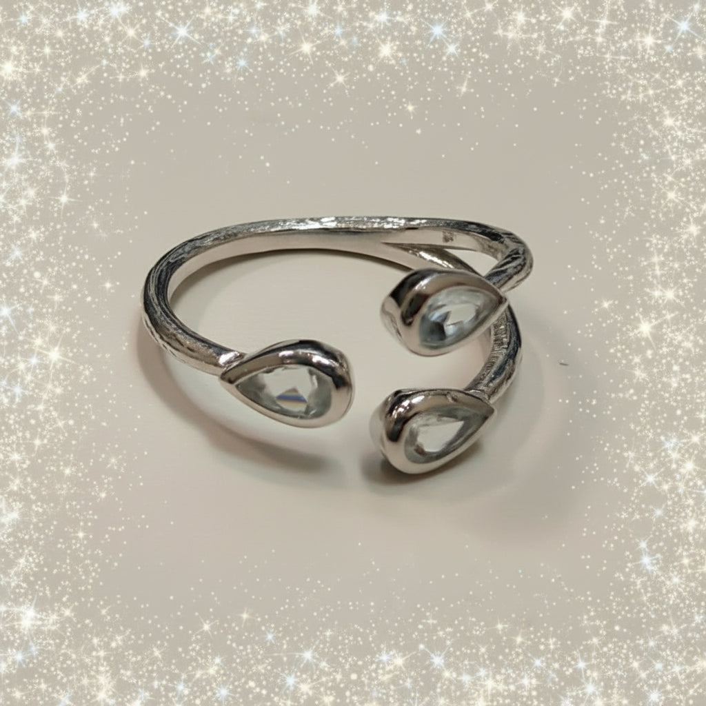 "Sparkles" Three Stone Ring