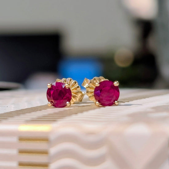 Ruby Studs 2=1.01ctw