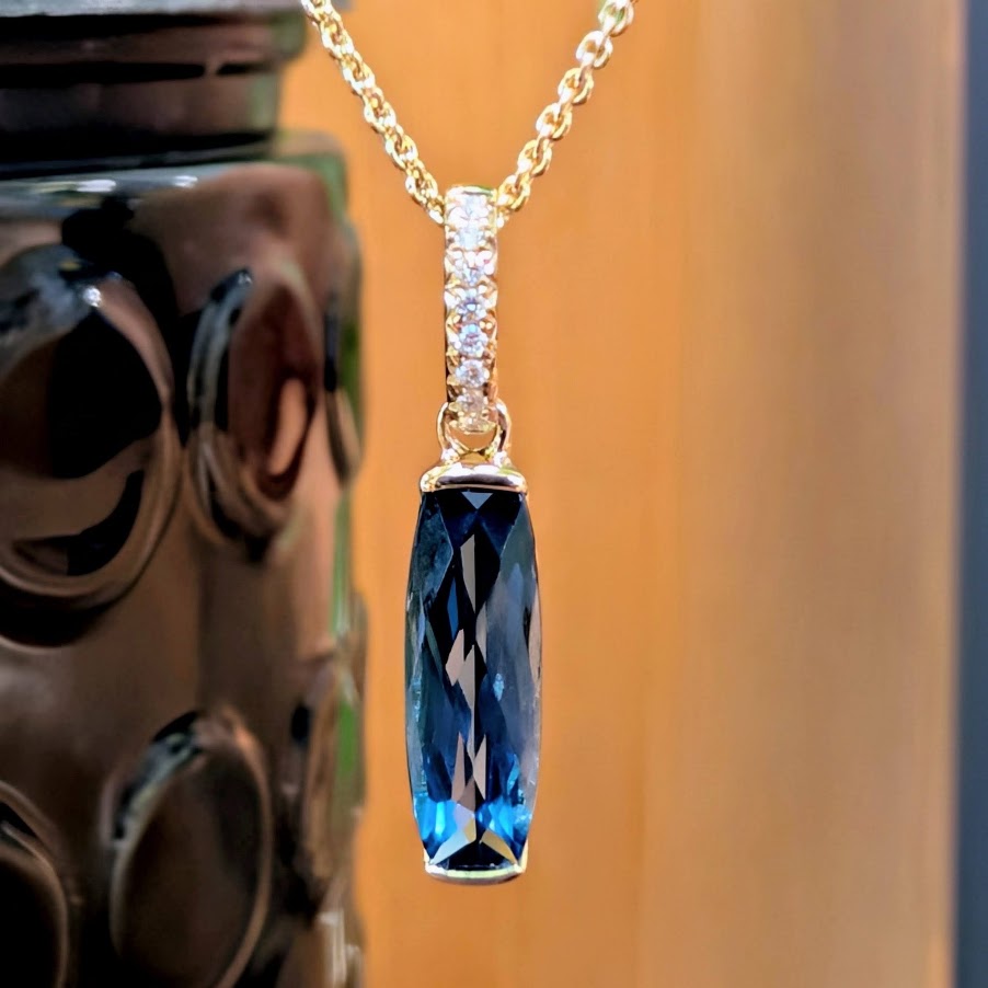 London Blue Topaz Cushion Pendant