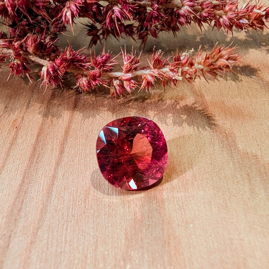 Cushion Cut Pink/Orange Sunset Tourmaline  2.65ct