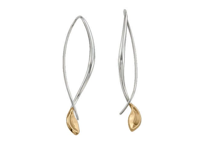 Photo of "Be-Leaf" Earrings in a decorative scene, designed by , available at Plumb Gold & Plumb Silver