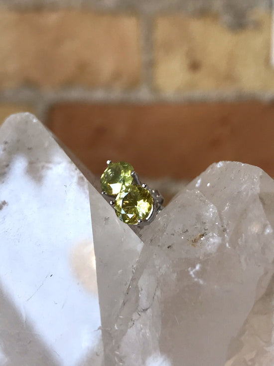 Photo of Chrysoprase Studs in a decorative scene, designed by , available at Plumb Gold & Plumb Silver