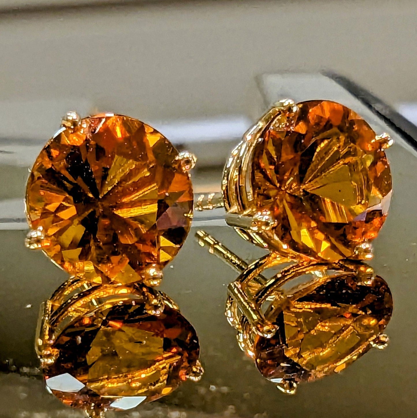 Photo of Citrine Studs in a decorative scene, designed by , available at Plumb Gold & Plumb Silver