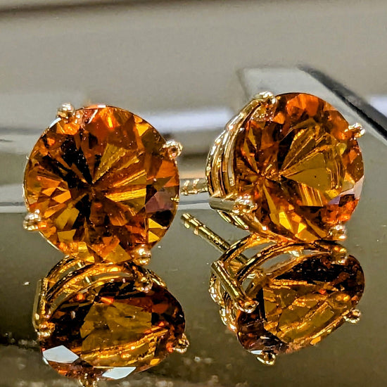 Photo of Citrine Studs in a decorative scene, designed by , available at Plumb Gold & Plumb Silver