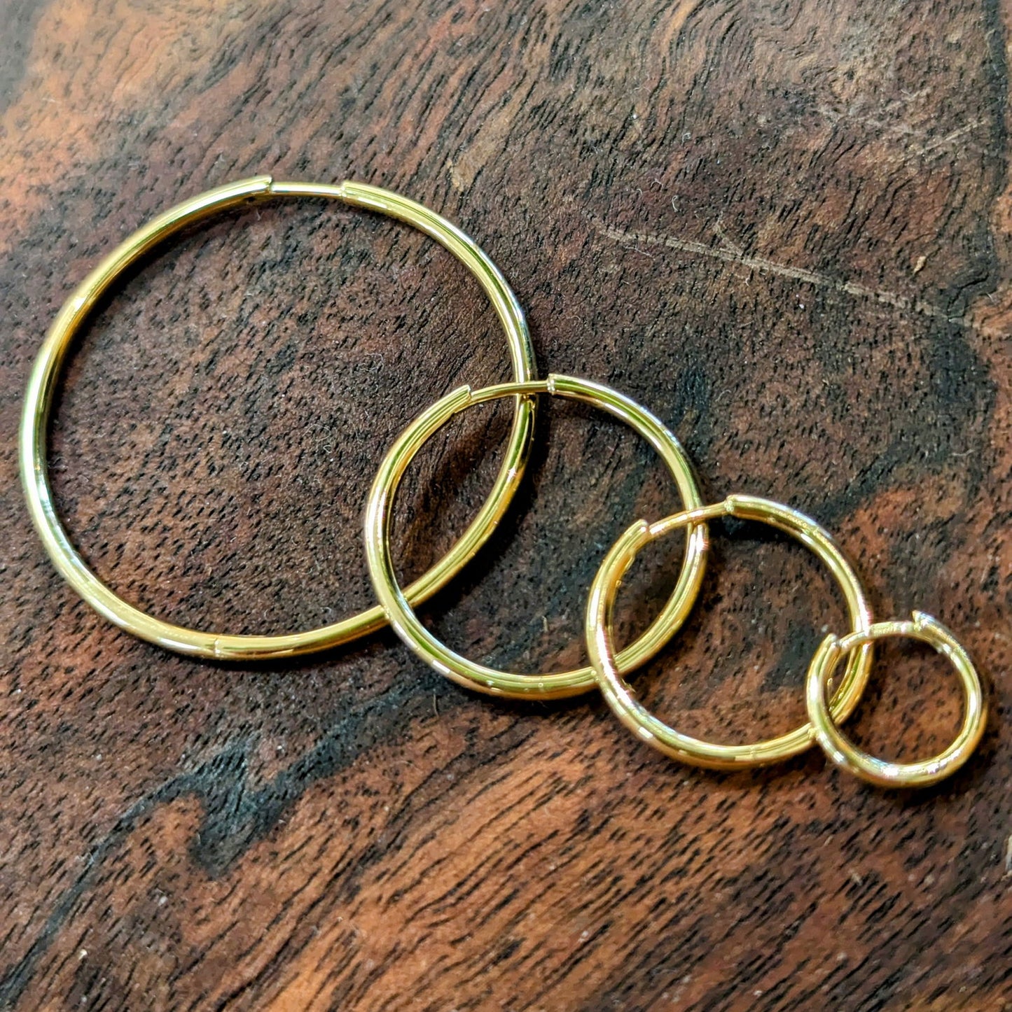 Photo of Classic Hinged Hoop in a decorative scene, designed by , available at Plumb Gold & Plumb Silver