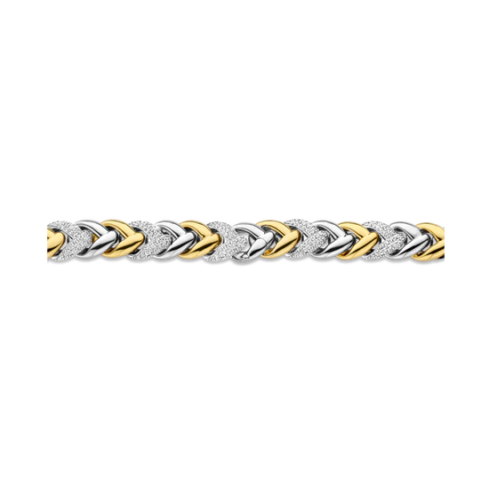 Photo of Cubic Zirconia Braided Link Necklace in a decorative scene, designed by , available at Plumb Gold & Plumb Silver