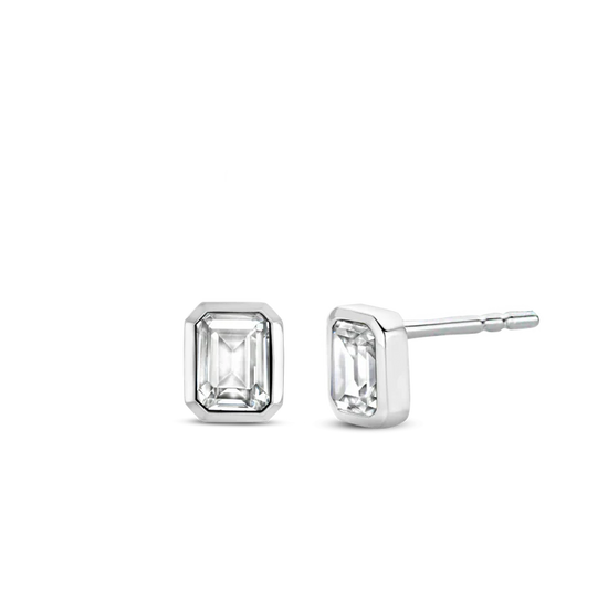 Photo of Cubic Zirconia Studs in a decorative scene, designed by , available at Plumb Gold & Plumb Silver