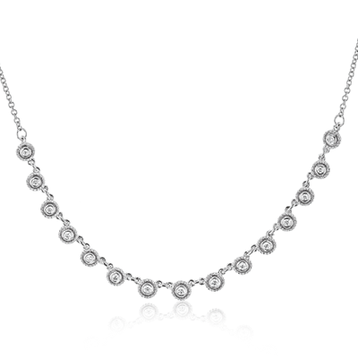 Photo of Diamond Necklace in a decorative scene, designed by , available at Plumb Gold & Plumb Silver