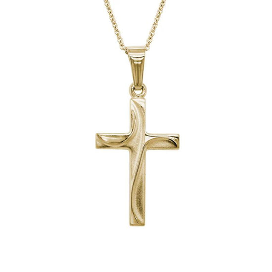 Photo of Draped Cross Necklace in a decorative scene, designed by , available at Plumb Gold & Plumb Silver