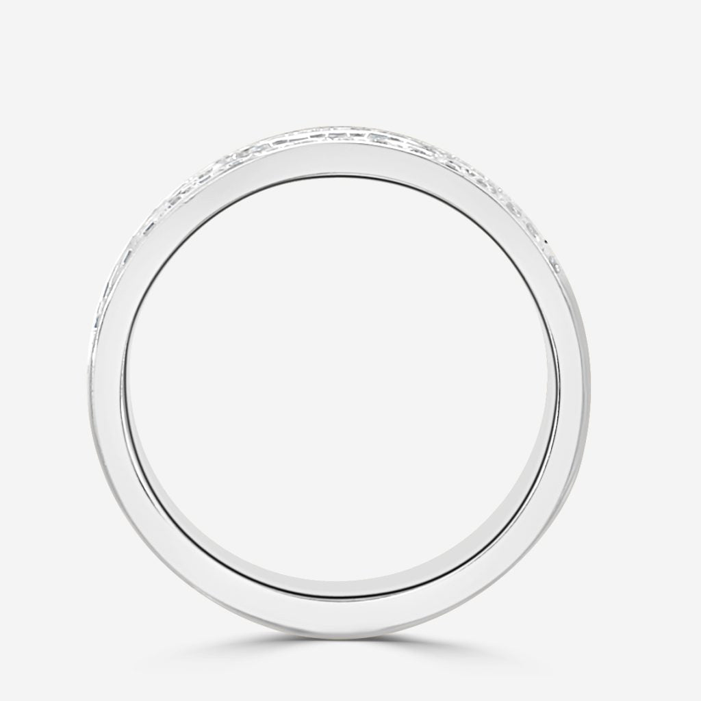 Photo of "Harley" Diamond Band in a decorative scene, designed by -, available at Plumb Gold & Plumb Silver