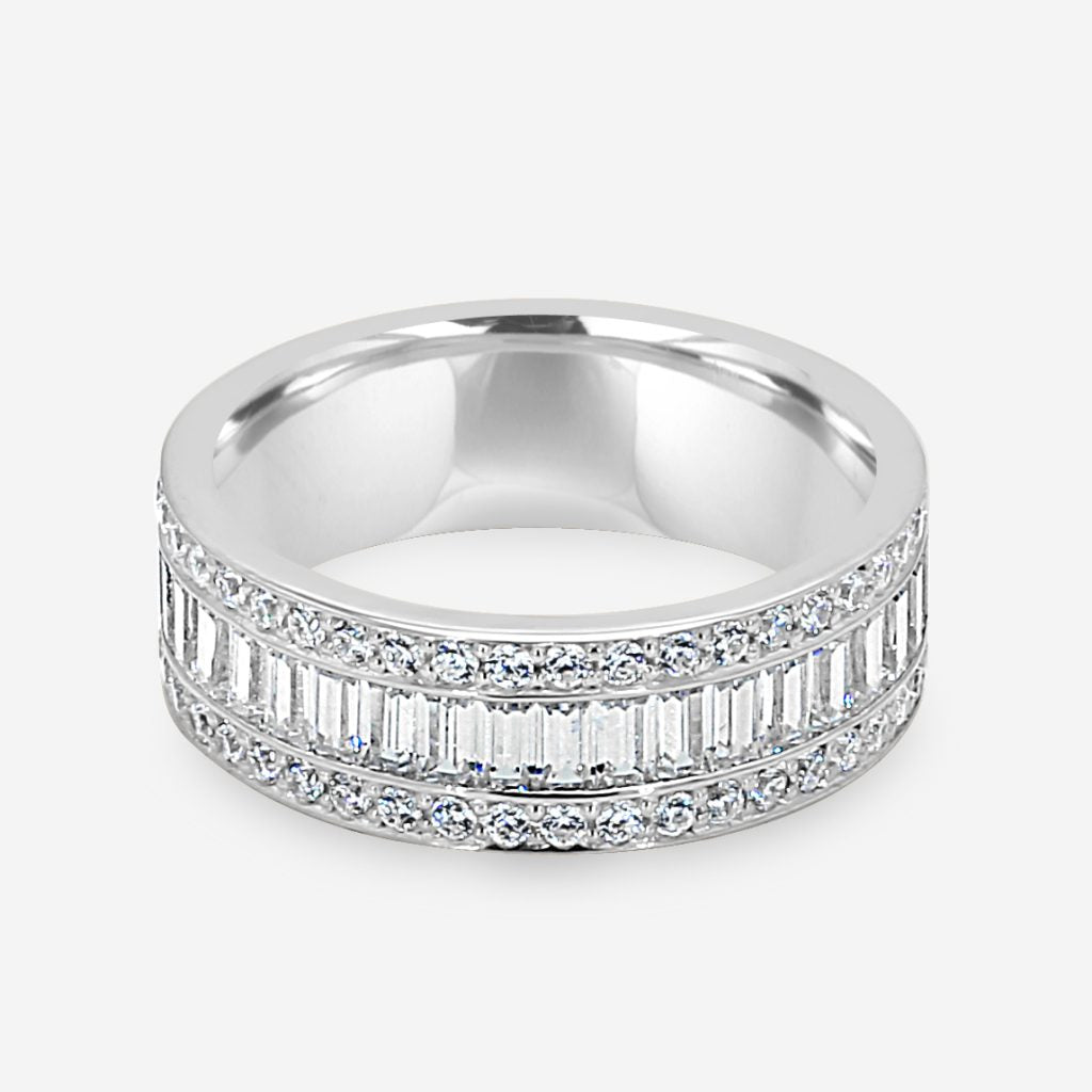 Photo of "Harley" Diamond Band in a decorative scene, designed by -, available at Plumb Gold & Plumb Silver
