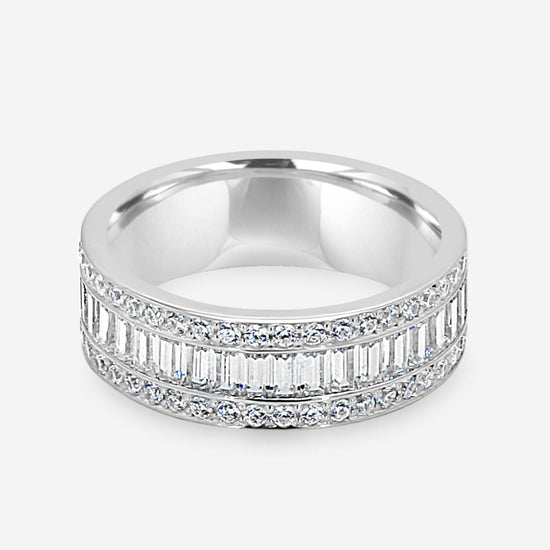 Photo of "Harley" Diamond Band in a decorative scene, designed by -, available at Plumb Gold & Plumb Silver