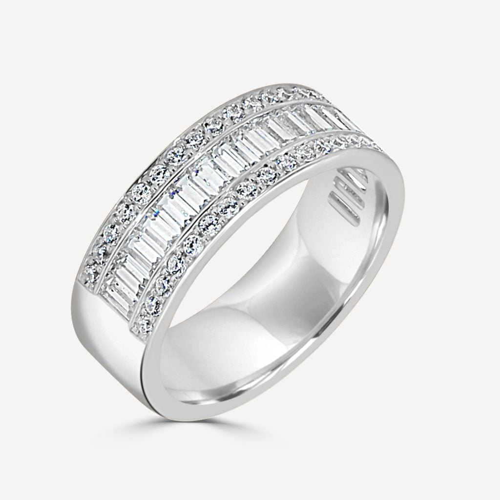 Photo of "Harley" Diamond Band in a decorative scene, designed by -, available at Plumb Gold & Plumb Silver